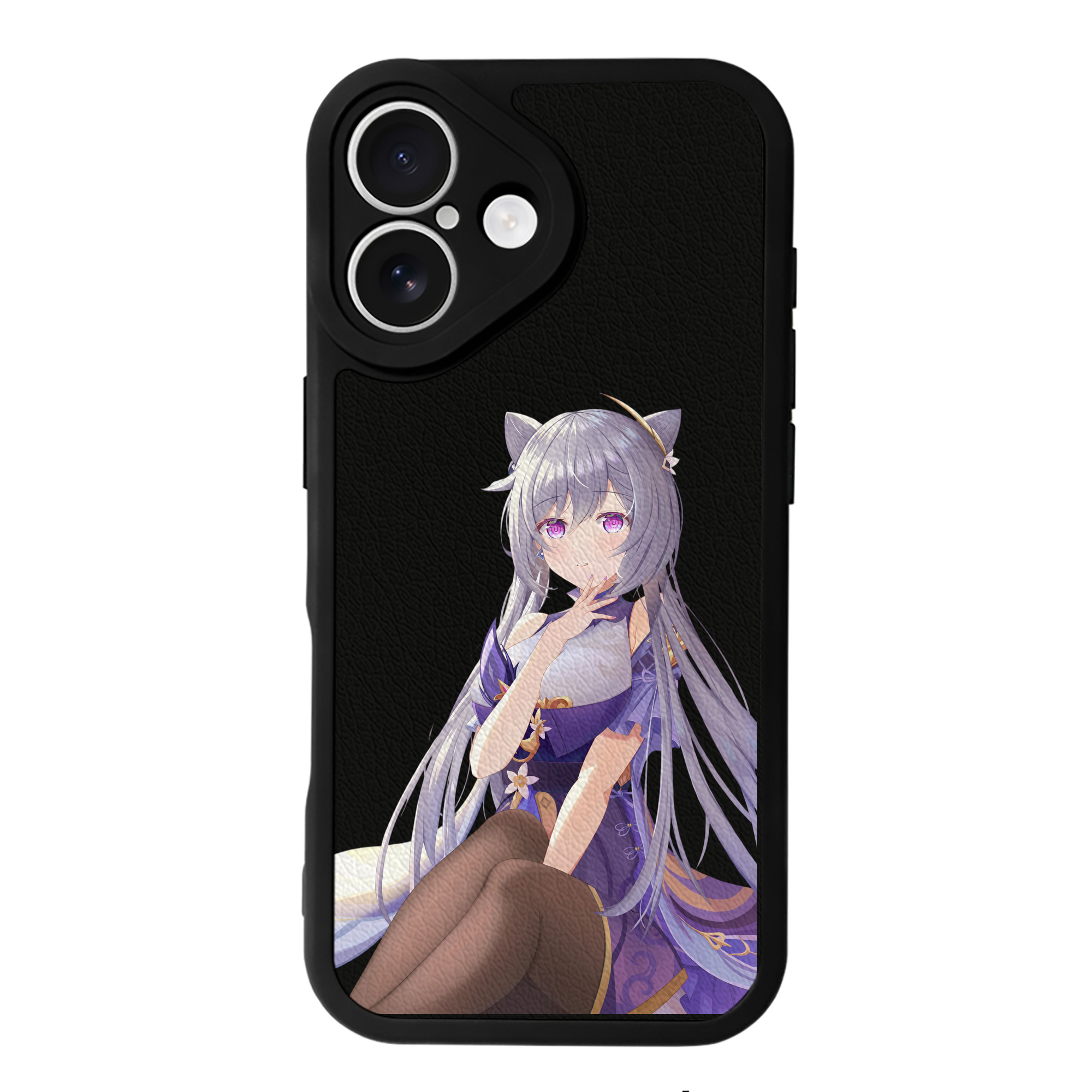 げんし神 刻晴 こくせい genshin Kokusei 【iPhone 16シリーズ対応】シリコンスマホケース（レザー調） 材質：シリコン